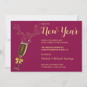 ワイきらめくンニューイヤー招待状 招待状 (正面)