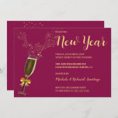 ワイきらめくンニューイヤー招待状 招待状 (正面/裏面)