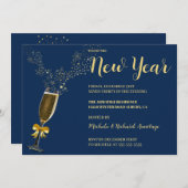 ワイきらめくンニューイヤー招待状 招待状 (正面/裏面)