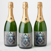 ワイきらめくンボトルラベル（4" x 3.5インチ） スパークリングワインラベル (ボトル)