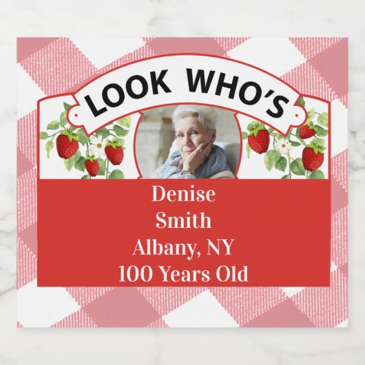 ワイきらめくン100th誕生日ラベル – カスタマイズ可能 スパークリングワインラベル (シングルラベル)