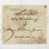 ワイきらめくン（またはワイン）ボトルラベル – 祝 スパークリングワインラベル (シングルラベル)