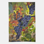 ワイすごいンかわいらしヴィンヤードをテーマにしたキッチンタオル キッチンタオル (縦)