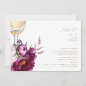 ワイはっきりしたンフローラシャンパンモダンブライダルシャワー 招待状 (正面)