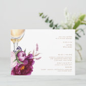 ワイはっきりしたンフローラシャンパンモダンブライダルシャワー 招待状 (スタンド正面)