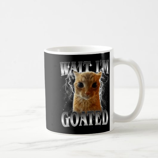 ワイはGOATやで おもしろ猫スターリングミーム コーヒーマグカップ (右)