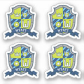 ワイアットイニシャルレターW名前をカスタムするベアクレスト シール (正面)