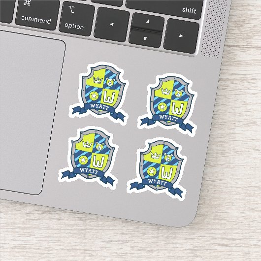 ワイアットイニシャルレターW名前をカスタムするベアクレスト シール (詳細)