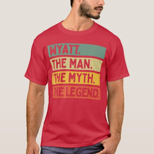 ワイアット・ザ・マン・ザ・神話・伝説 楽しい オリジナル 引用符 Tシャツ (正面)