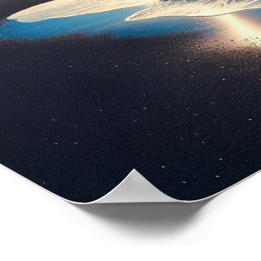 ワイアナパナパ州パークブラックサンドビーチマウイ ポスター (角)