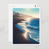 ワイアナパナパ州パークブラックサンドビーチマウイ ポストカード (正面/裏面)