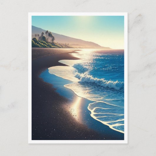 ワイアナパナパ州パークブラックサンドビーチマウイ ポストカード (正面)