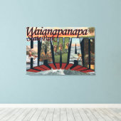 ワイアナパナパ州パーク，ハワイ キャンバスプリント (インサイチュ (ウッドフロア))