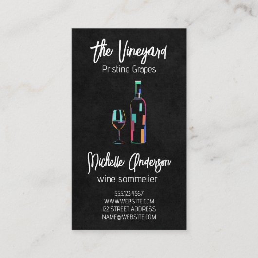 ワイアートンボトルとグラス 名刺 (正面)