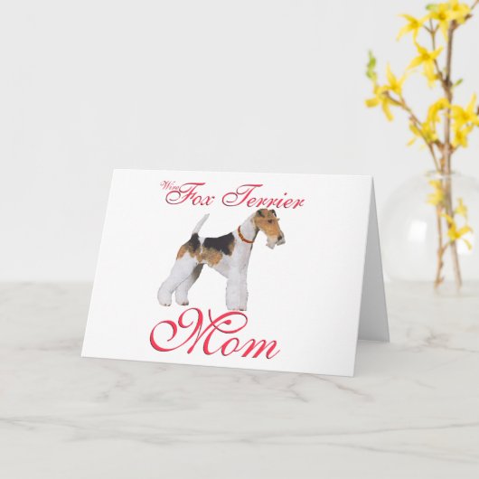 ワイアーフォックステリア 母の日 カード (黄色い花)