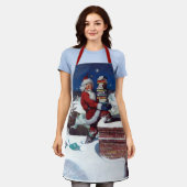 ワイエスによる書籍のアームロードを提供するサンタ エプロン (着用した状態)