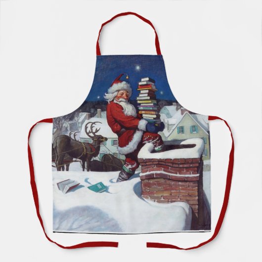 ワイエスによる書籍のアームロードを提供するサンタ エプロン (正面)