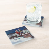 ワイエスによる書籍のアームロードを提供するサンタ ガラスコースター (アングル)