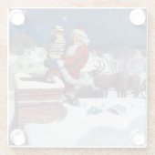 ワイエスによる書籍のアームロードを提供するサンタ ガラスコースター (裏面)