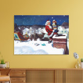 ワイエスによる書籍のアームロードを提供するサンタ キャンバスプリント (インサイチュ (リビング))