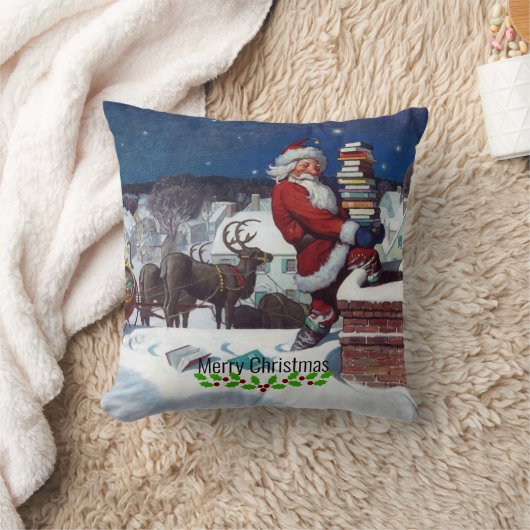 ワイエスによる書籍のアームロードを提供するサンタ クッション (ブランケット)