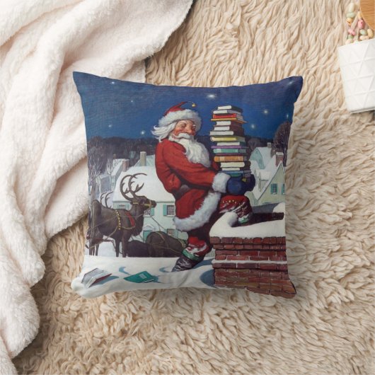 ワイエスによる書籍のアームロードを提供するサンタ クッション (ブランケット)