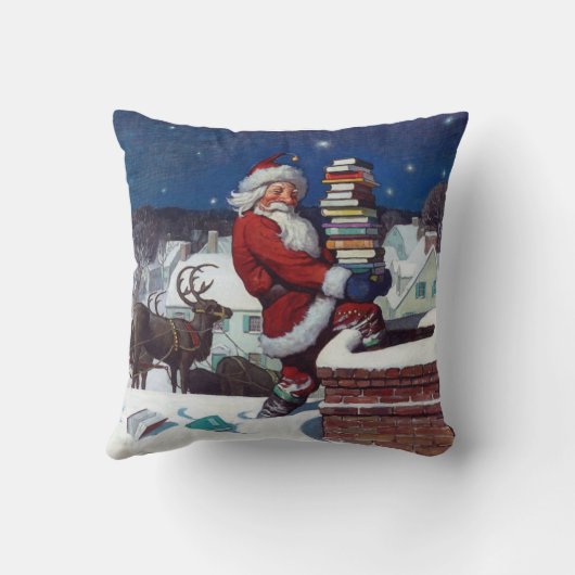 ワイエスによる書籍のアームロードを提供するサンタ クッション (裏面)