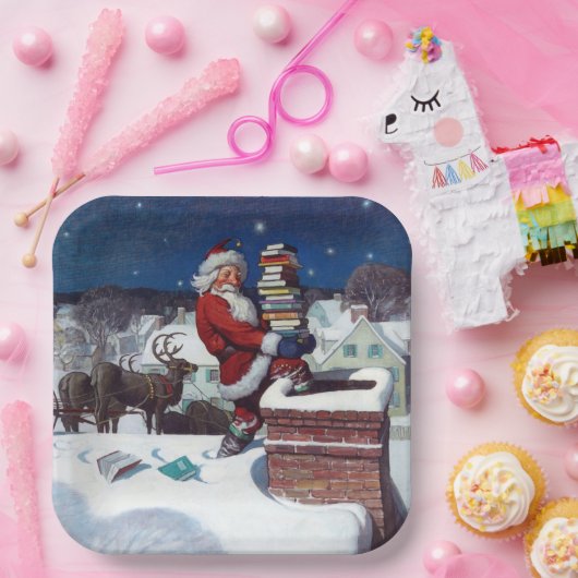 ワイエスによる書籍のアームロードを提供するサンタ ペーパープレート (パーティー)