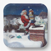 ワイエスによる書籍のアームロードを提供するサンタ ペーパープレート (正面)