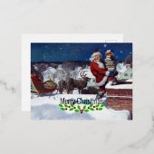 ワイエスによる書籍のアームロードを提供するサンタ 箔シーズンポストカード (正面/裏面)