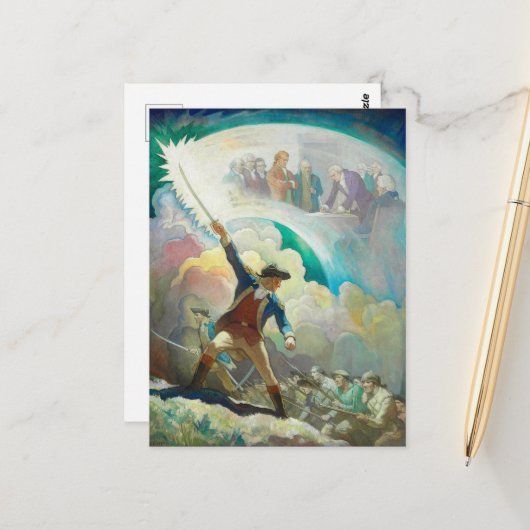 ワイエス独立の先駆け、イーサン・アレン ポストカード (正面/裏面インサイチュ)