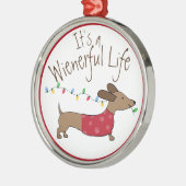 ワイエネルフルな生活ダックスフントのクリスマスの飾り メタルオーナメント (左)