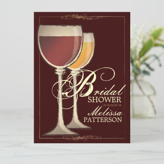 ワイエレガントンをテーマにしたブライダルシャワーの招待 招待状 (スタンド正面)