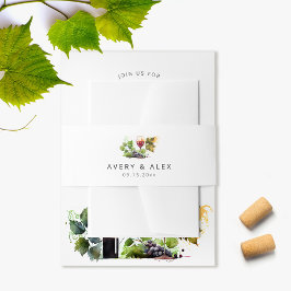 ワイエレガントンをテーマにした水の色のヴィンヤード結婚ズ 招待状ベリーバンド