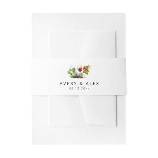 ワイエレガントンをテーマにした水の色のヴィンヤード結婚ズ 招待状ベリーバンド (正面例)