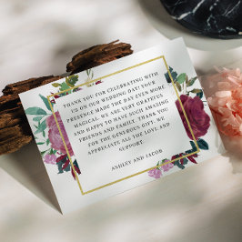 ワイエレガントンガーデン結婚フローラ サンキューカード