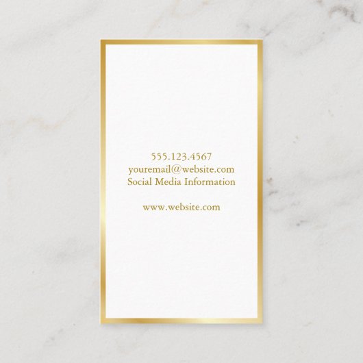 ワイエレガントングラスフェイク金ゴールド縁ど 名刺 (裏面)