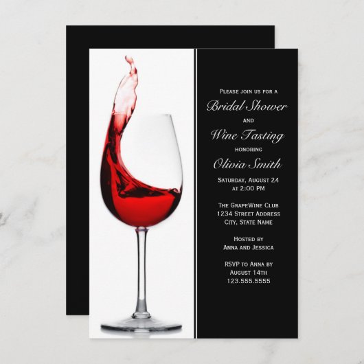 ワイエレガントングラスブライダルシャワー招待状 招待状 (正面/裏面)