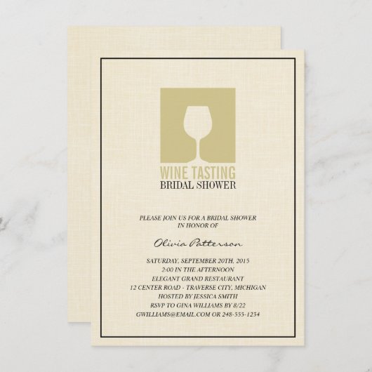 ワイエレガントンテイスティングブライダルシャワー招待状 招待状 (正面/裏面)