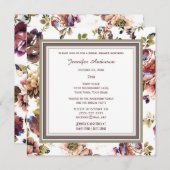 ワイエレガントンフローラテーマブライダルシャワー 招待状 (正面/裏面)