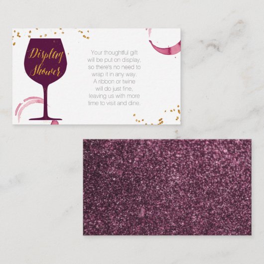 ワイエレガントンブライダルシャワーディスプレイシャワー エンクロージャーカード (正面/裏面)