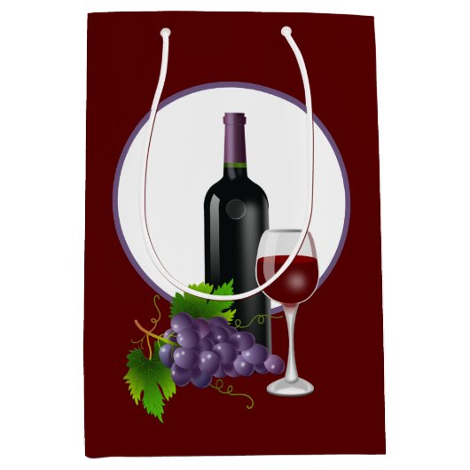 ワイエレガントンボトルグラスブドウ ミディアムペーパーバッグ (正面)