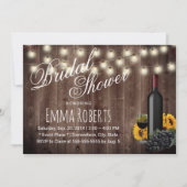 ワイエレガントンボトルヒマワリ素朴ブライダルシャワー 招待状 (正面)