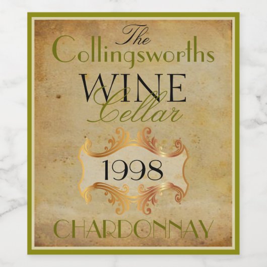 ワイエレガントンボトルラパーソナライズされたベル ワインラベル (シングルラベル)