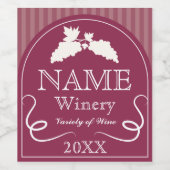 ワイエレガントンラベルのブドウデザイン。 ワインラベル (シングルラベル)