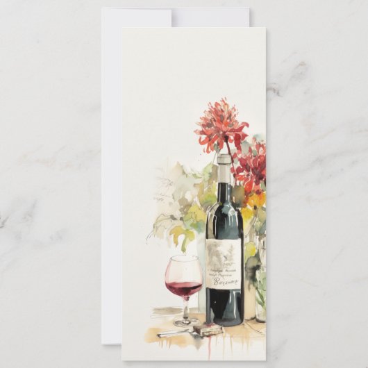 ワイエレガントンレッドイエローフローラ結婚のメニューカード 招待状 (裏面)