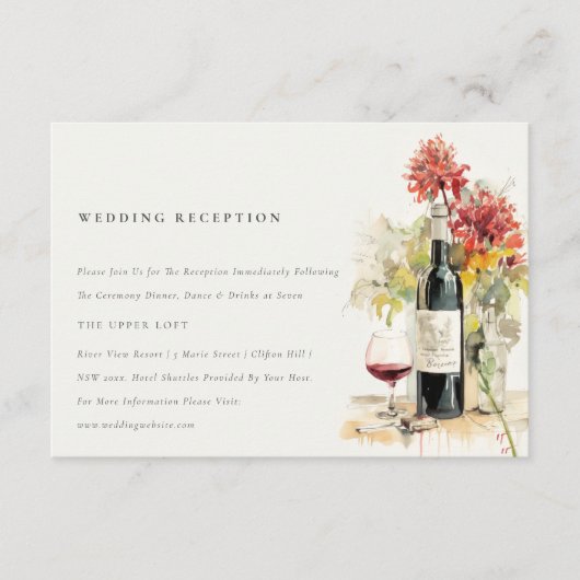 ワイエレガントンレッドイエローフローラ結婚披露宴 エンクロージャーカード (正面)