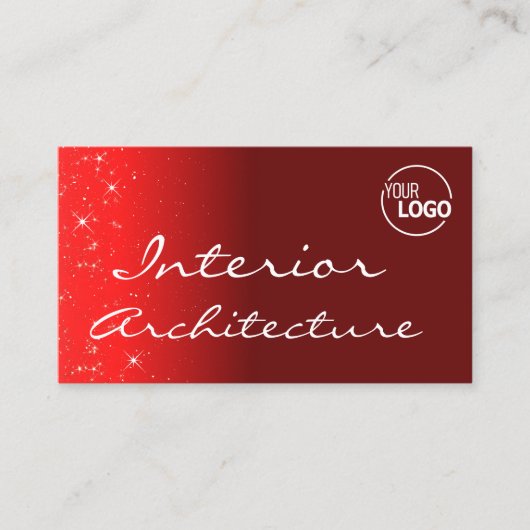 ワイエレガントンレッドシックグリッタースターとロゴ 名刺 (正面)