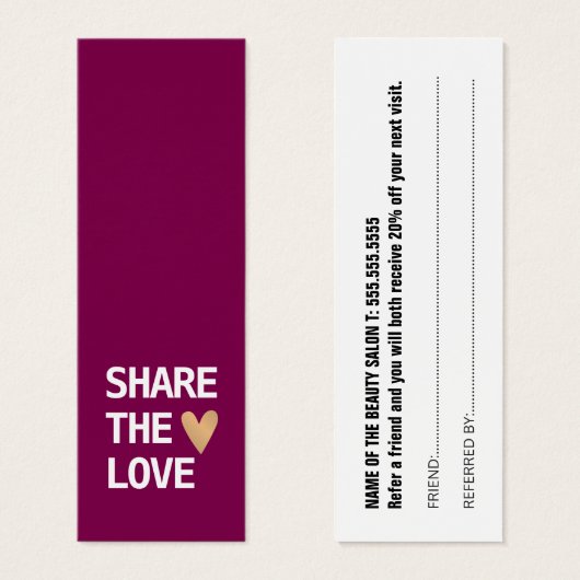 ワイエレガントンレッド白金ゴールドハート紹介カード (正面&裏面)