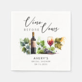 ワイエレガントンヴィノウィーブーズブライダルシャワー スタンダードカクテルナプキン (正面)